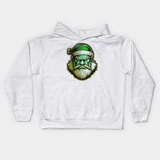 MY ANGRY SANTA CLAUS GREEN Kids Hoodie